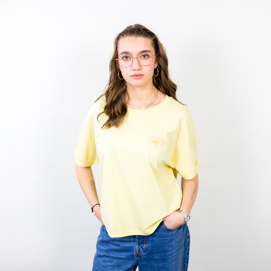 Oversize T-shirt Damen pastellgelb